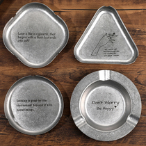 Ancient silver retro English metal cigar stainless steel ashtray hotel restaurant bar Metal Ashtray
