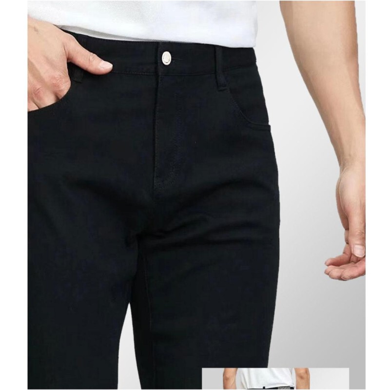 [Black Soft Denim] 2026 Summer/Autumn/Winter/Fleece-Lined Men's Slim Fit Straight-Leg Fashion Casual Jeans