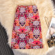 Floral skirt hip-covering midi skirt retro