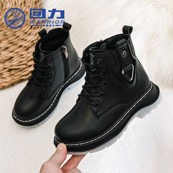 Pull-Back Children's Shoes for Girls, Fleece-Lined Martin Boots, 2025 New Winter Children's British Style Cotton Leather Boots, Student Boots
