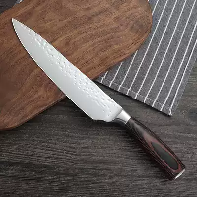Kitchen knife home Western chef knife beef knife Japanese-style Damascus steel pattern cutter composite steel forged cooking knife