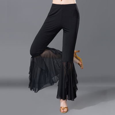 Plaza Dance Adult Female Latin Dance Practice Trumpet Pants Modern National Standard Dance Practice Pants