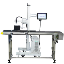 Shan Da Fiber Laser Marking Machine Metal Industrial Lettering Flight Type 30 W Assembly Line Automatic Recognition Vision