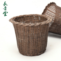Changqingtang rattan trash can household living room woven trash basket creative storage basket storage basket storage basket