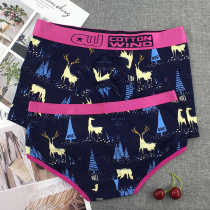 Cartoon printed couple underwear 2019 new Korean version of personality fashion trend cute sexy men and women cotton set