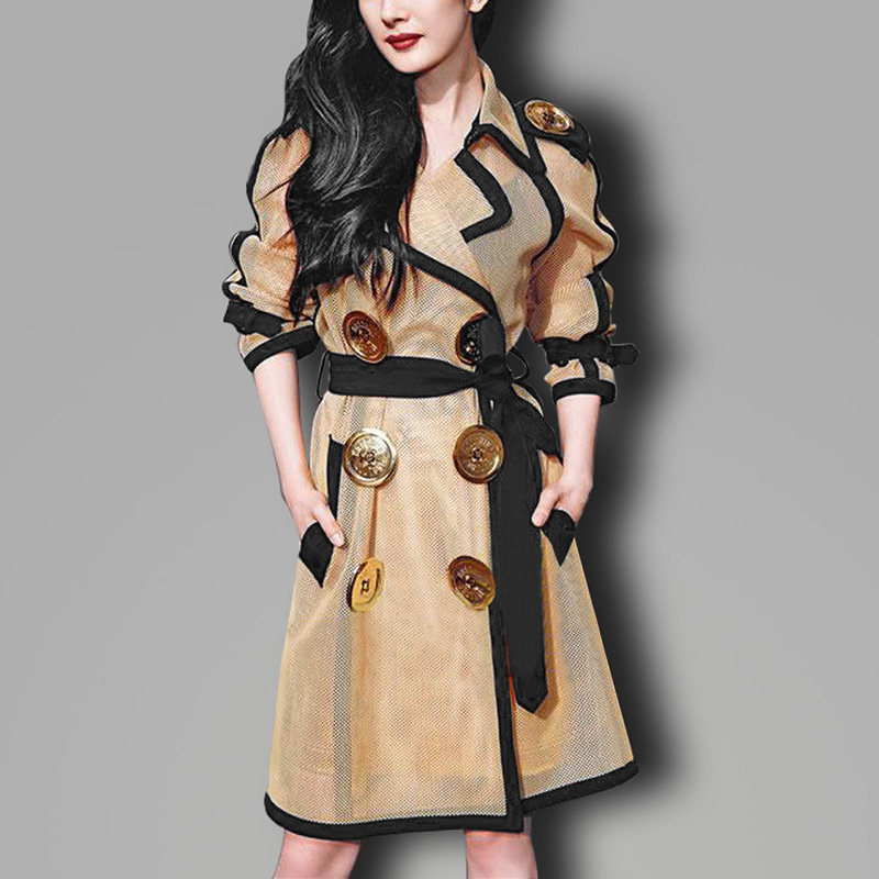 2017秋装新款女装英伦风时尚气质休闲宽松中长款风衣外套大衣秋季