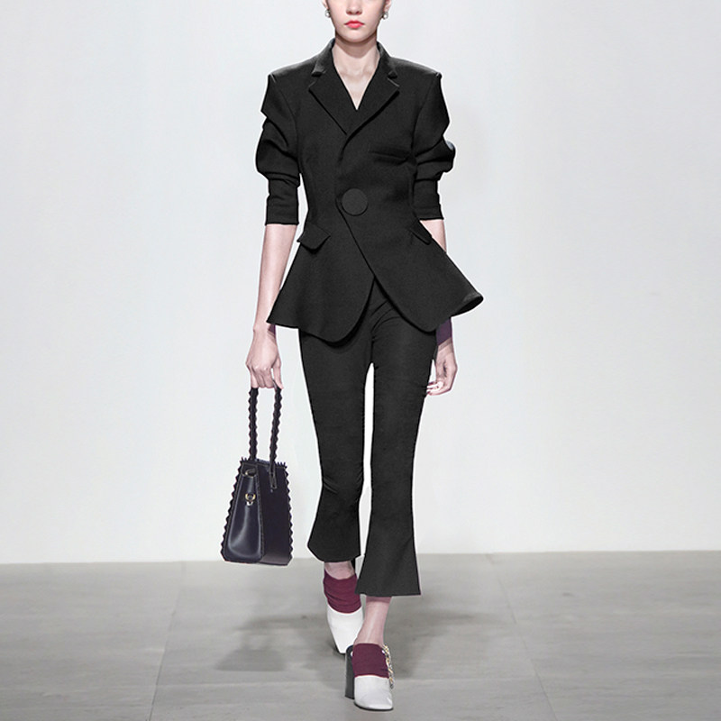 秋季小香风时尚气质名媛两件套西装九分裤套装女装秋装2017新款潮