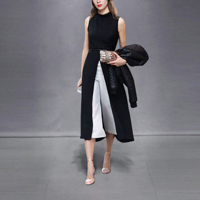 秋季时尚气质名媛两件套中长款衬衫阔腿裤套装2017秋装新款女装潮
