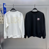 Trendy mens early autumn new sweatshirt terry pullover printed sweatshirt off-shoulder white sweatshirt B2BFD1127