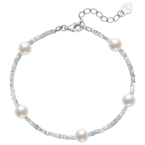 Trendy Acer Shine Galaxy S925 Silver Imitation Pearl Bracelet Broken Silver A Few Liang Ins Style xhs Gift for Girlfriend J