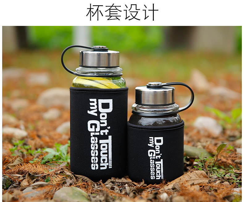 Công suất lớn kính 1000 ml cup với nắp lọc chịu nhiệt ly đơn lớp nam giới và phụ nữ hộ gia đình cốc cầm tay