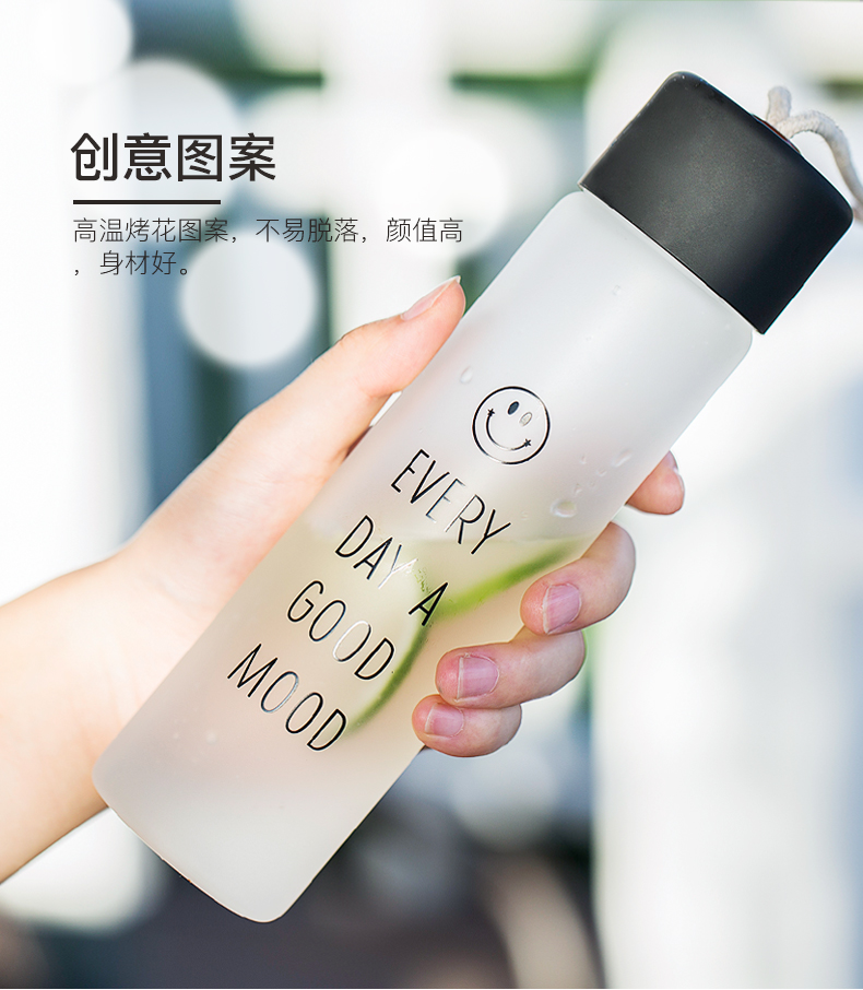 Ly thủy tinh cầm tay nữ sinh viên sáng tạo chai nước Hàn Quốc tươi mát và đáng yêu đơn giản phiên bản tiếng Hàn của cốc nước đỏ - Tách bình giữ nhiệt chính hãng