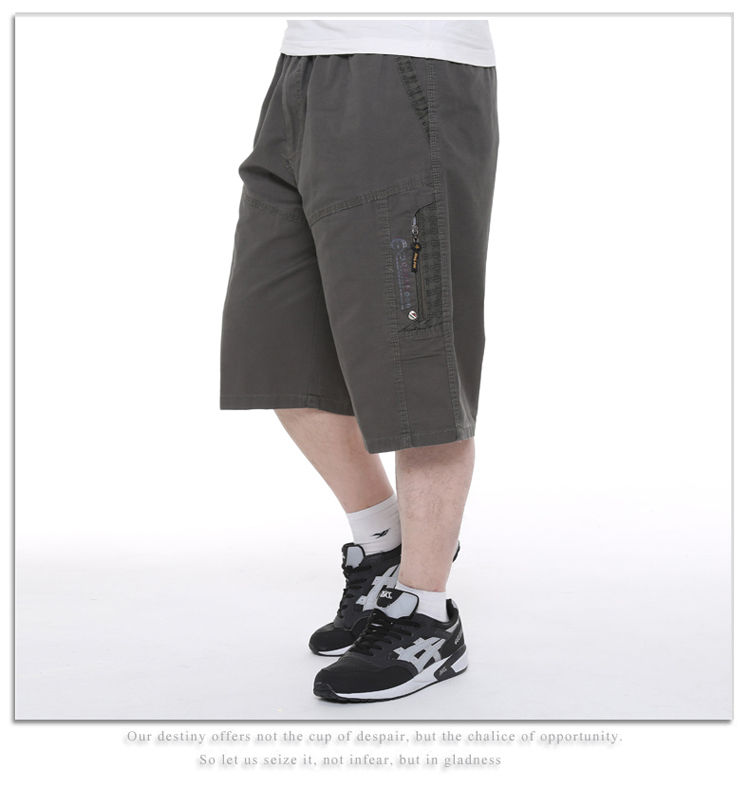 Quần dài trung niên nam thun thun cotton giản dị cỡ lớn quần mùa hè nam cộng với phân bón tăng bố tải quần short mỏng quần short thun nam