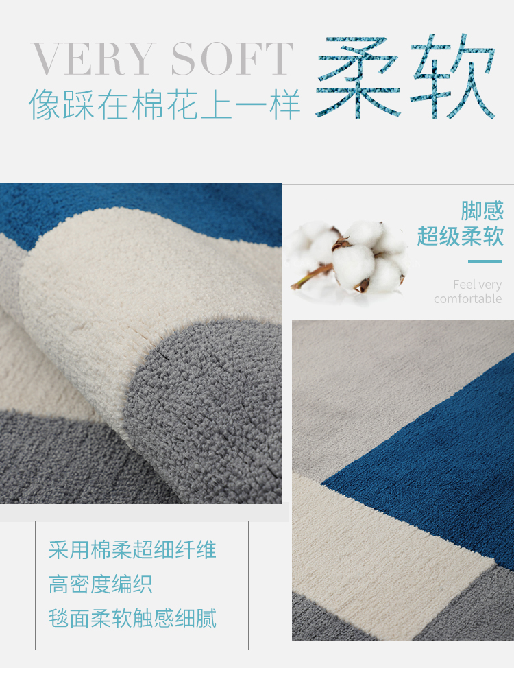 EASYMAT Phong cách Nhật Bản Thảm phòng khách đơn giản Màu xanh xám Mềm Tatami Phòng ngủ hiện đại - Thảm thảm vintage