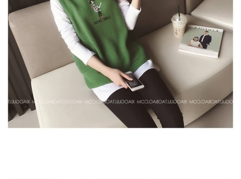 Mùa thu 2018 của phụ nữ mới thêu Hàn Quốc hoang dã mỏng vest vest lỏng áo len áo len thủy triều