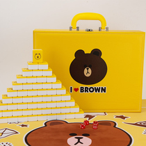 New shelves household mahjong hand rub cartoon mahjong brown bear mahjong hand rub medium and large custom mahjong tiles