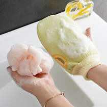 Double-sided bath towel set thickened adult bath rub mud back rub artifact back back bath long bath ball gloves