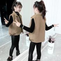 2020 spring and autumn and winter childrens velvet thickened childrens big childrens baby cotton vest Girls  childrens clothing warm cotton jacket