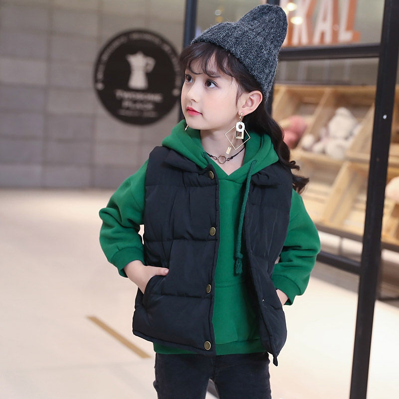 Children's vest vest down cotton autumn and winter 2021 boys and girls baby 3-8 Korean version 7 thick coat children's vest vest