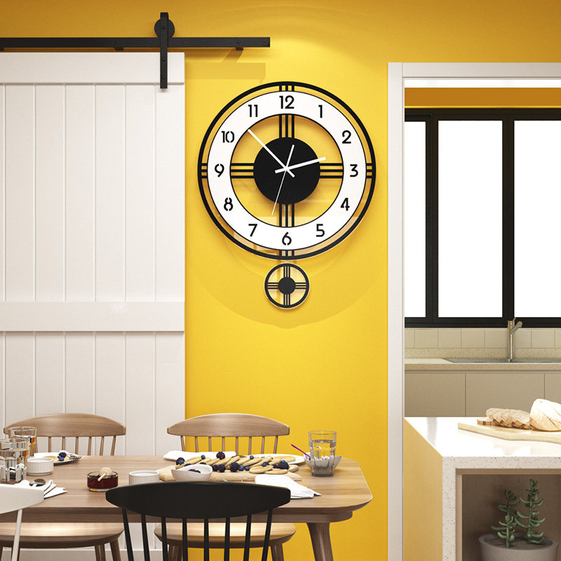 Swing decoration modern minimalist Nordic wall clock living room bedroom artist with clock creative personality quartz clock watch