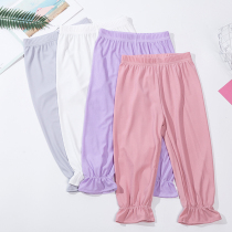 Girls anti-mosquito pants for childrens clothes Summer thin summer clothing Childrens baby Spring and autumn lanterns Summer Baby ice silk long pants