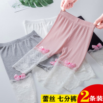Girls Seven Pants Summer Thin children Modele lace with underpants female baby Han version Pants Tide