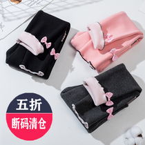 Girl gush with underpants to thicken winter new childrens pants outside wearing female baby warm pure cotton children long pants