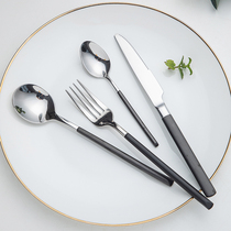 Yayi Show 304 stainless steel cutlery European-style steak knife fork suit Home Western food Three sets of dessert knife fork spoon