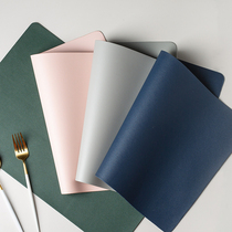 Yai Show Home Square Leather Western Dining Mat Nordic Wind Table Mat Waterproof Anti-Oil Heat Insulation Mat Creative Bowl Mat