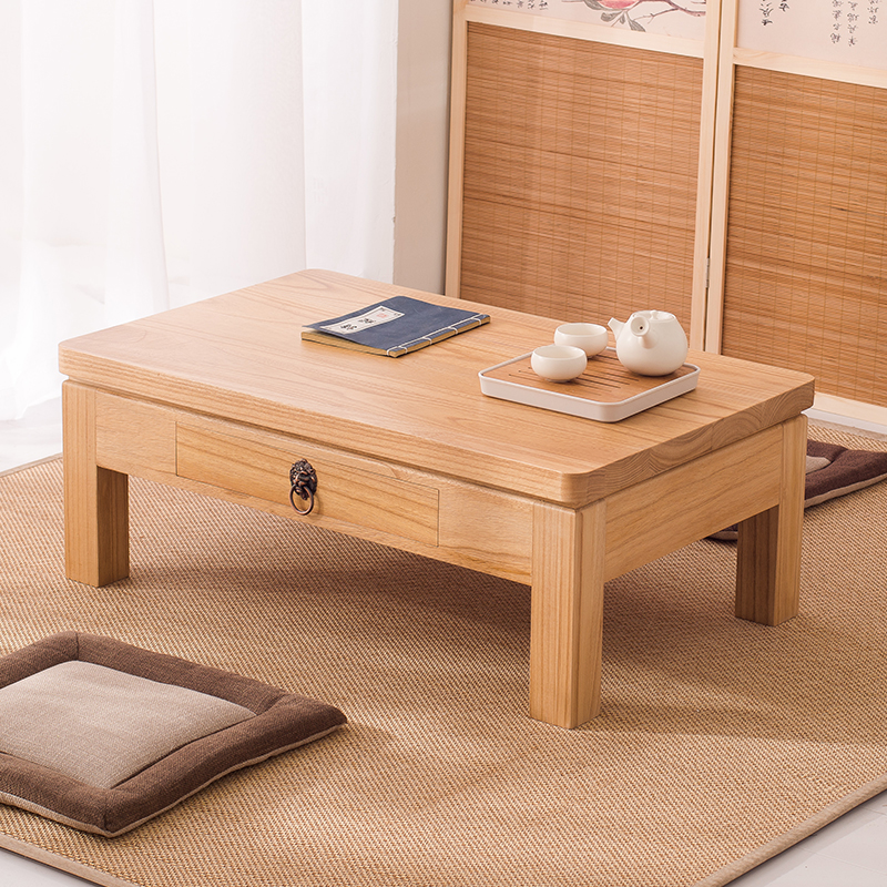 Sanyu solid wood short table simple tatami tea table day style balcony small table terrace short table pit table tea table