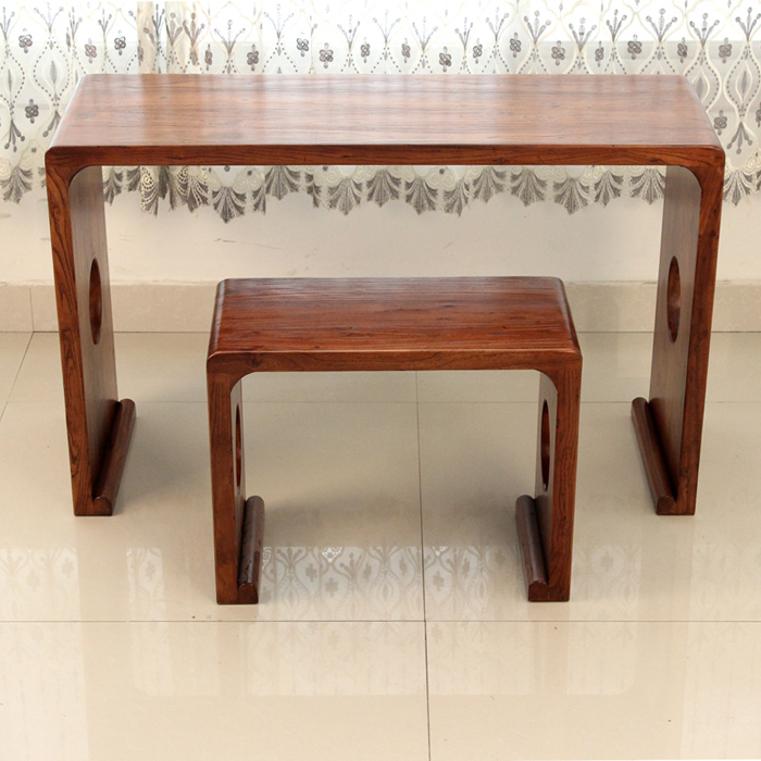 Haoyu cổ cũ elm guqin bàn cộng hưởng Guqin bảng phân gỗ rắn bàn piano phân Trung Quốc phong cách Trung Quốc thư pháp bảng thư pháp bảng - Bàn bàn tròn