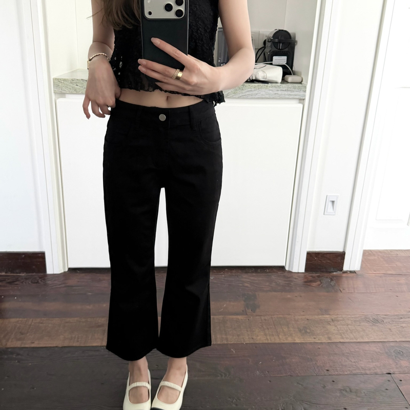 Tooleaf-26 Summer New Slimming High Elasticity Cropped Flared Capri Pants Hot-Selling Casual Pants C268052