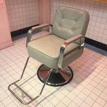 Barber shop hairdresser hair salon chair stainless steel armrest with foot pedal half-lying rotatable lifting hair salon dedicated