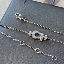 18K platinum imported moisanishi U-shaped horseshoe buckle female 18K rose gold micro-studded bracelet to send girlfriend