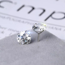 14K pure gold earrings United States imports mo sang shi men couple matching earrings rhinestone solves the small earrings 1 karat