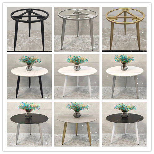 Custom Iron Art Tea Table Rack Table Legs Bracket Round Sofa Combination Brief Rock Board Small Side A Few Table Legs Base-Taobao