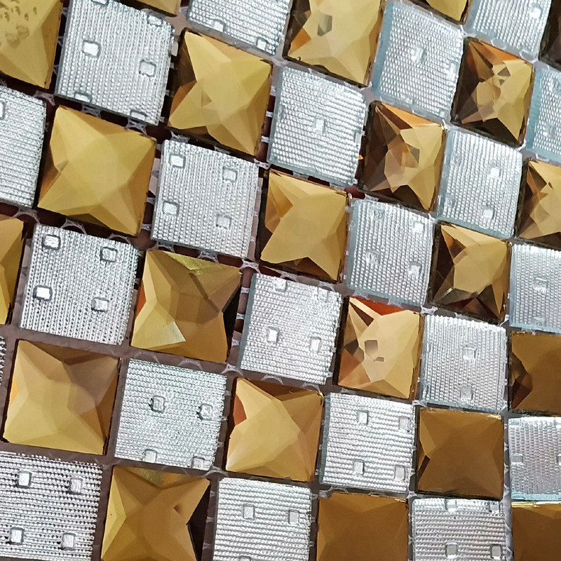 9 Face Drill Gold Mosaic 13 Mirror Hotel TV Background Wall Brick Outlet Clear Water Eurostyle KTV Modern Tile