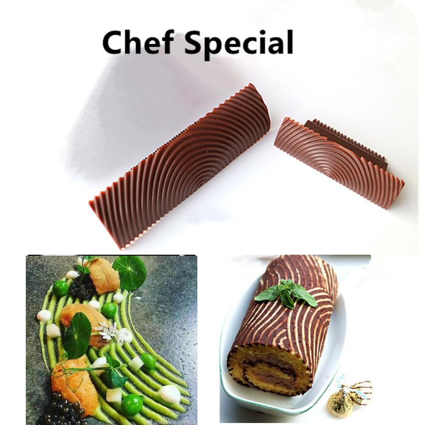 Artistic Conception Creative Plate Decoration Tool Sauce Wooden Wheel Root Mold Texture Brush Baklin Wheel Root Chocolate Cake Wood Grain