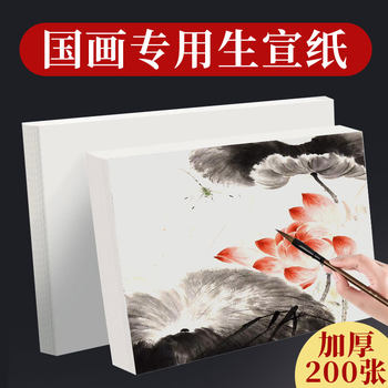 Thickened Rice Paper for Traditional Chinese Painting, 4K/8K Raw Rice Paper for Ink Painting, Semi-Raw and Semi-Processed Paper for Fine Brushwork, 4-Open/8-Open Calligraphy Paper for Beginners, Student Calligraphy Practice Paper, Chinese Painting Art