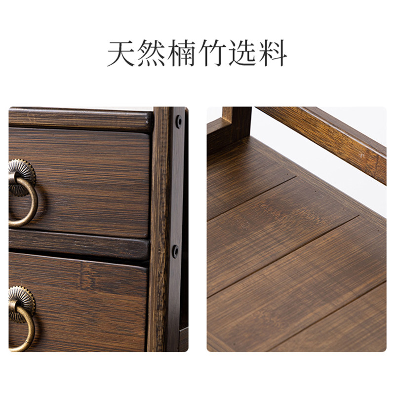 Nanzhu-Style Antique Shelf, Creative Study Room Four Treasures Storage Rack, Brush Holder, Three-Layer Brush Rack, Multifunctional Desk Organizer, Simple Large Antique Shelf, Solid Wood Pen Holder, Study Desk Decoration