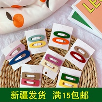 -0ins simple hairclip cute macaron color bbclip girl hair jewelry Net red side clip fresh headdress girl heart