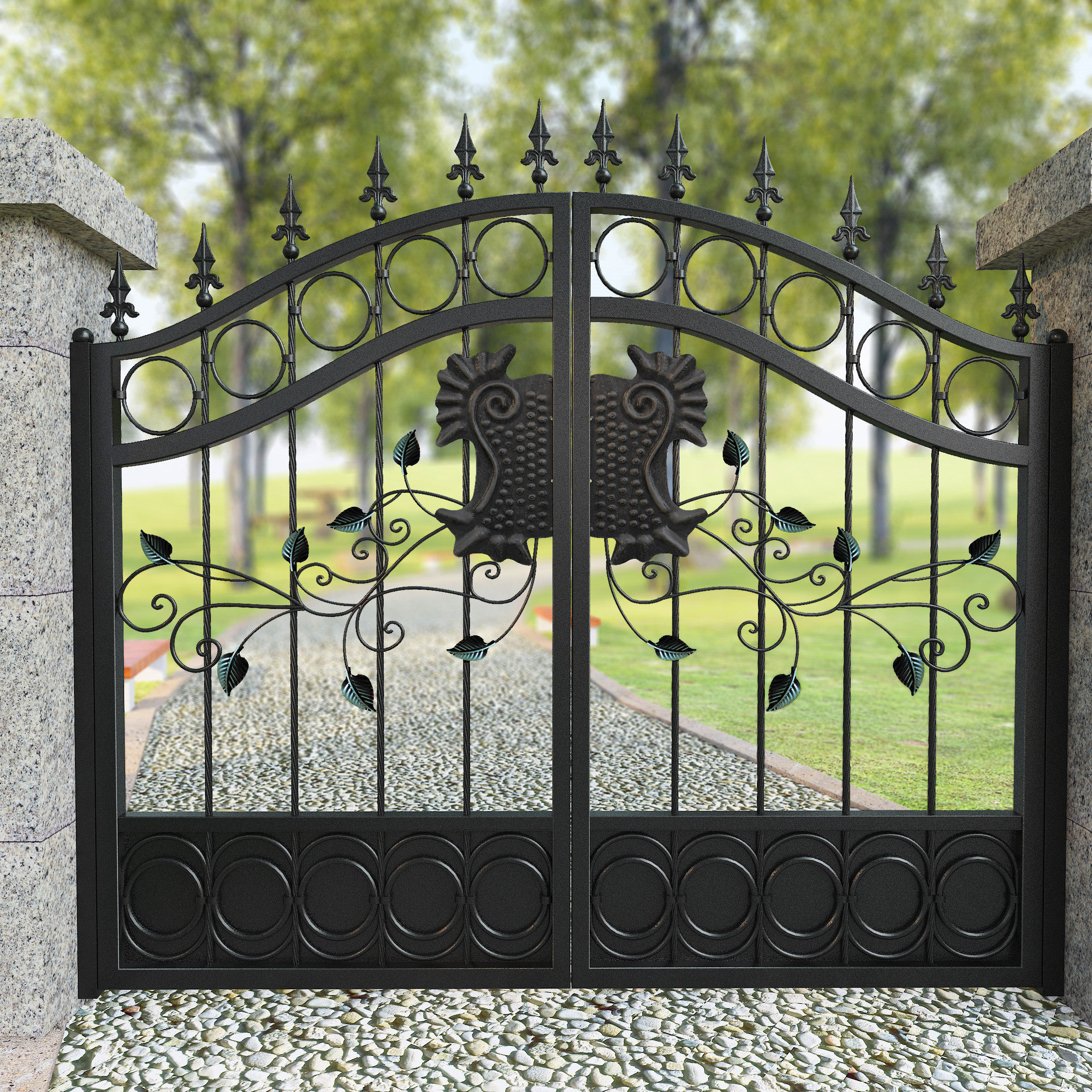 European simple Wrought iron door Luxury villa portal outside the iron door Courtyard door Home door Security door Single door