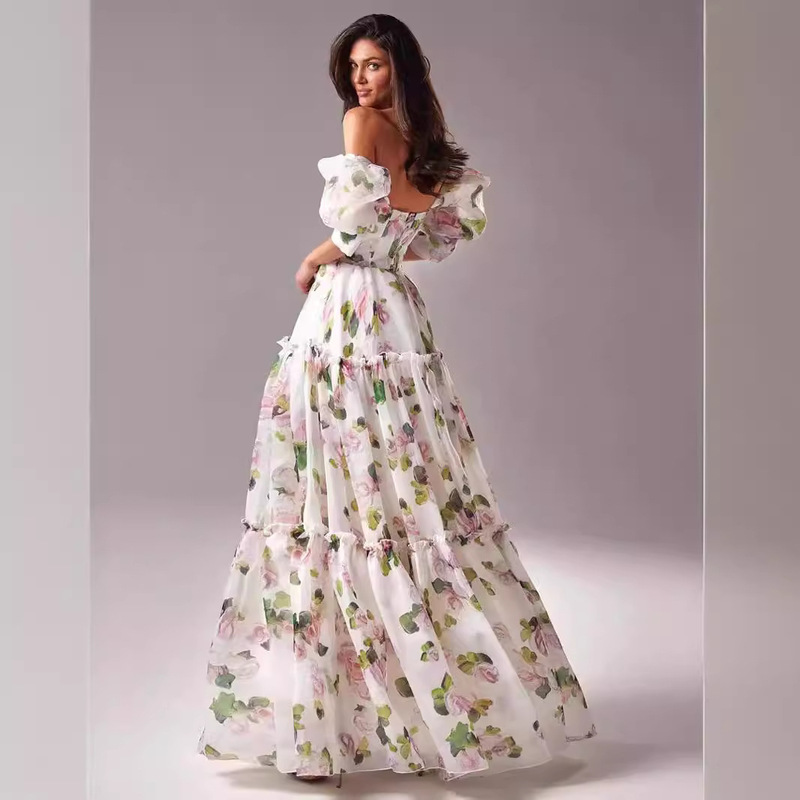 [Paris Runway Show] High-End Organza Women's Dress from the Other Side of the Century, Classic Mori Girl Long Fairy Evening Gown