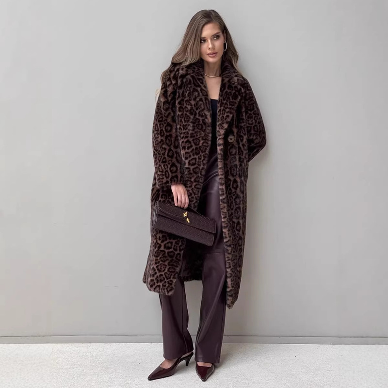 European and American Autumn and Winter New Style Coats, Eco-Friendly Faux Mink Fur, Leopard Print, Extended Length K European and American Autumn and Winter New Style Coats, Eco-Friendly Faux Mink Fur, Leopard Print, Extended Length K