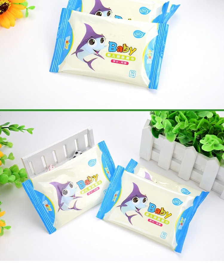 Khăn lau tay cho bé đặc biệt Khăn giấy di động 10 miếng sơ sinh với 30 túi nhỏ bán buôn khăn giấy agi