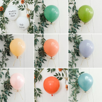 Birthday arrangement Scene decoration Childrens baby party Supplies 100 days Latex Balloon Retro Color Ensemble single ball