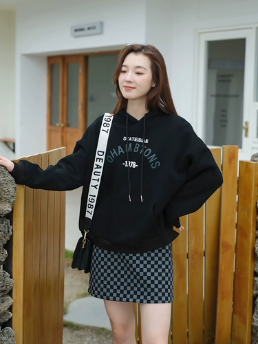 Весенняя толстовка с капюшоном для отдыха, большой размер, оверсайз, по фигуре