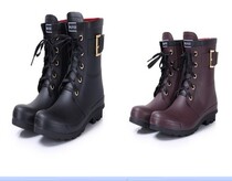 Outer single fashion short rain shoes spring and autumn womens Martin boots water shoes rubber shoes overshoes non-slip water shoes