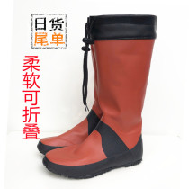 Mens rubber rain boots soft rain boots water shoes overshoes farmland boots Foldable Fashion rubber shoes women transplanting