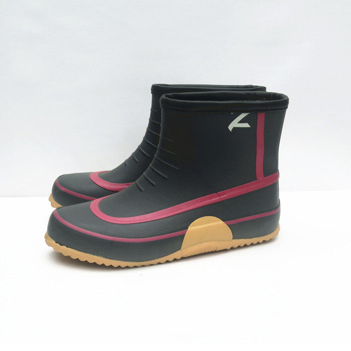 Women's rubber rain boots short water shoes garden rain boots water shoes overshoes light and soft shallow rubber shoes